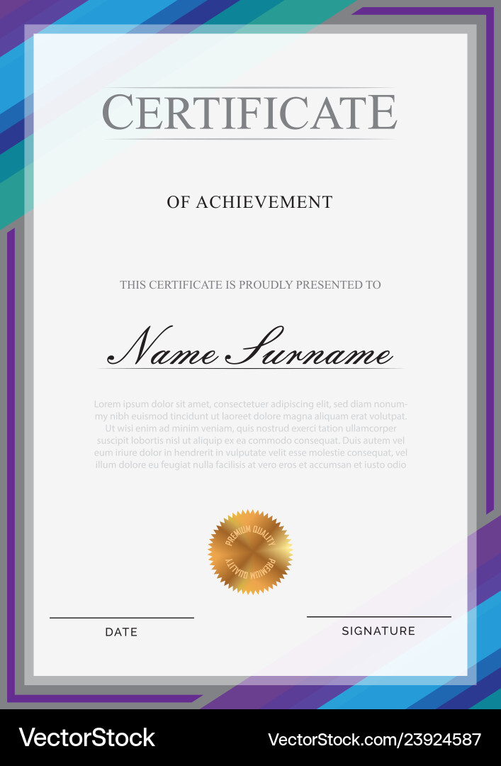 Elegant Certificate Template Vector Image
