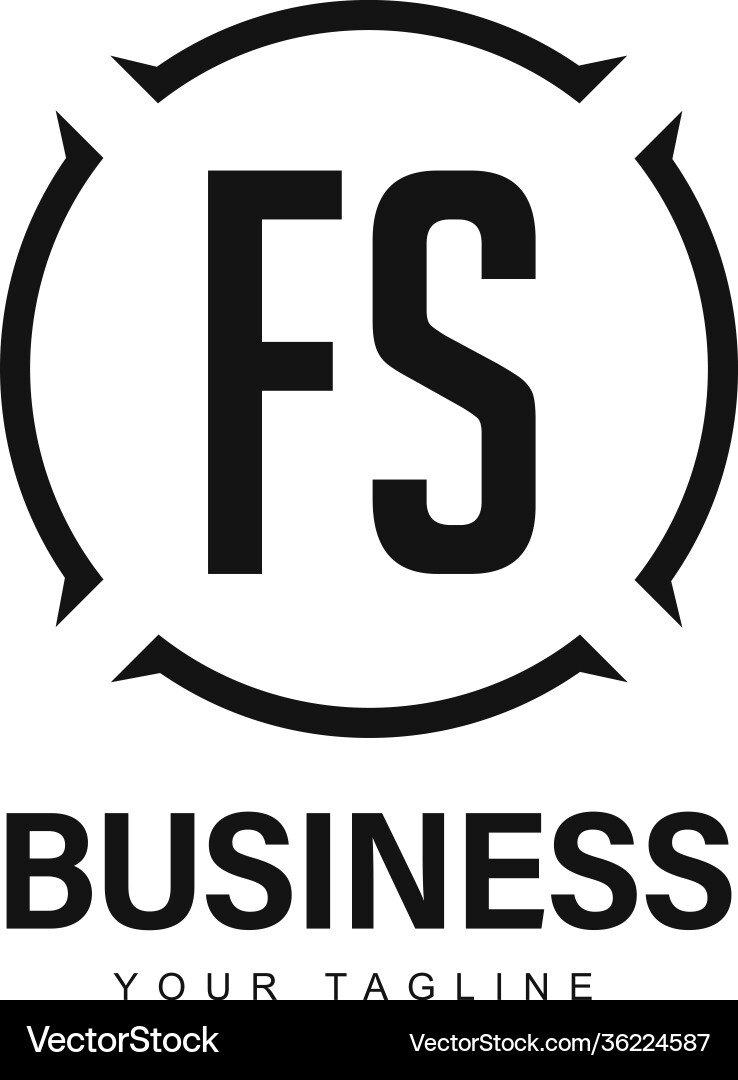 Fs initial a logo design with abstract style vector image