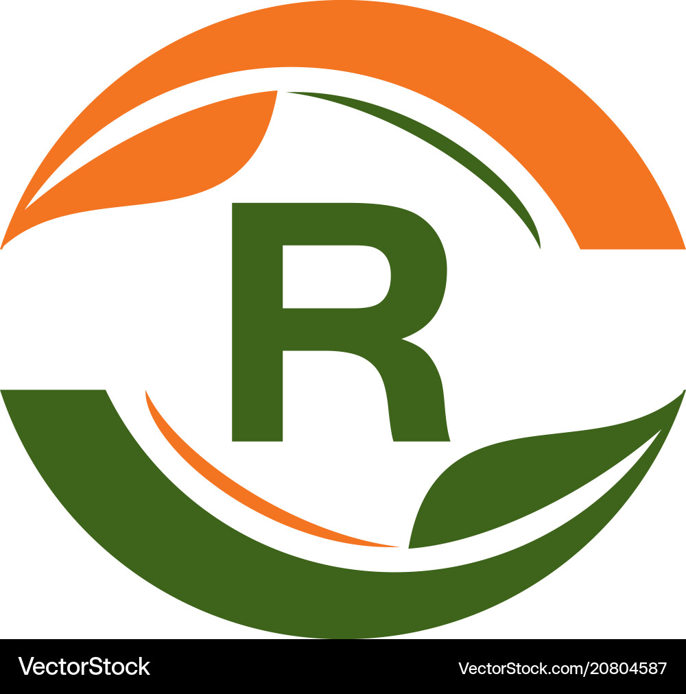 Green Solutions Center Initial R Vector Image