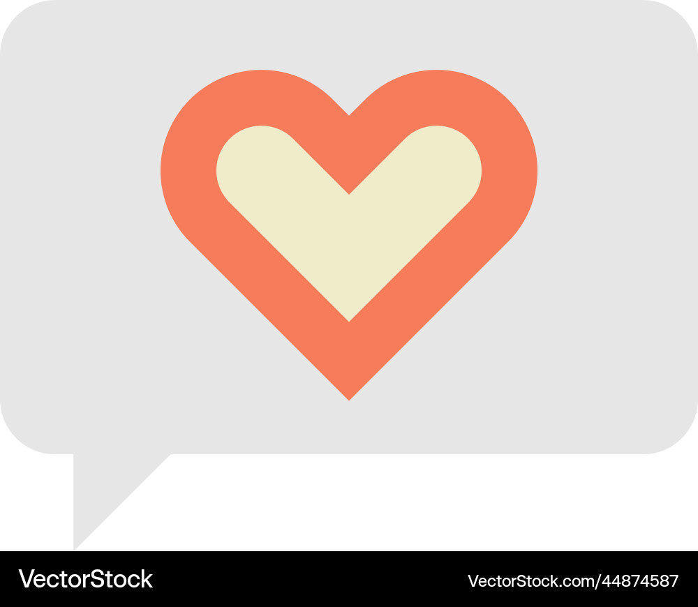Heart on text box in minimal style Heart on text box in minimal style Vector Image