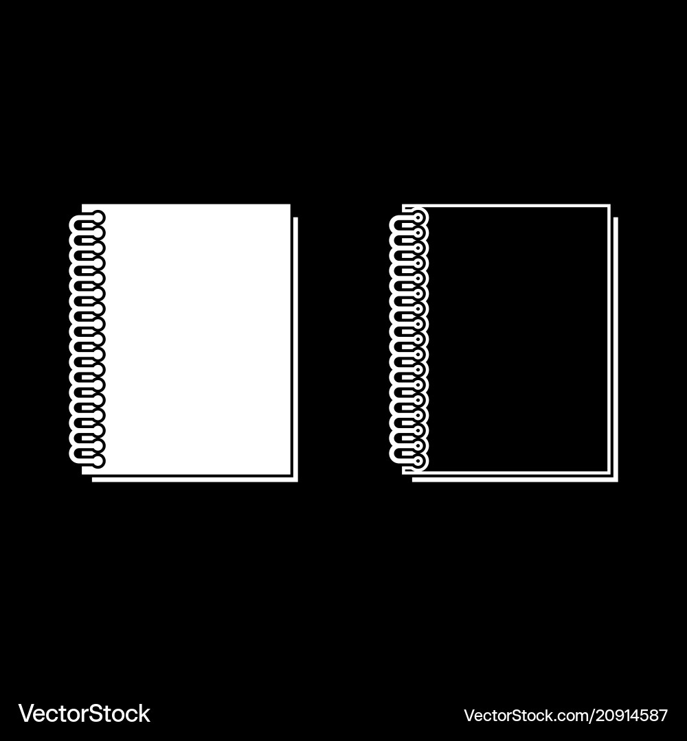Notebook with spring icon set white color flat vector image
