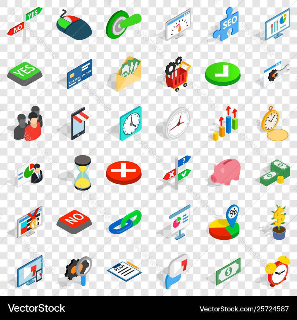 Presentation icons set isometric style Vector Image