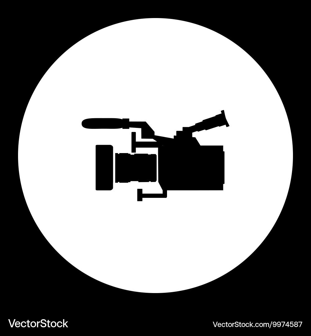 Professional digital camcoder isolated black icon vector image