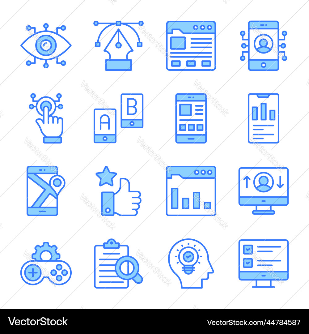 Set of user interface icons web design vector image