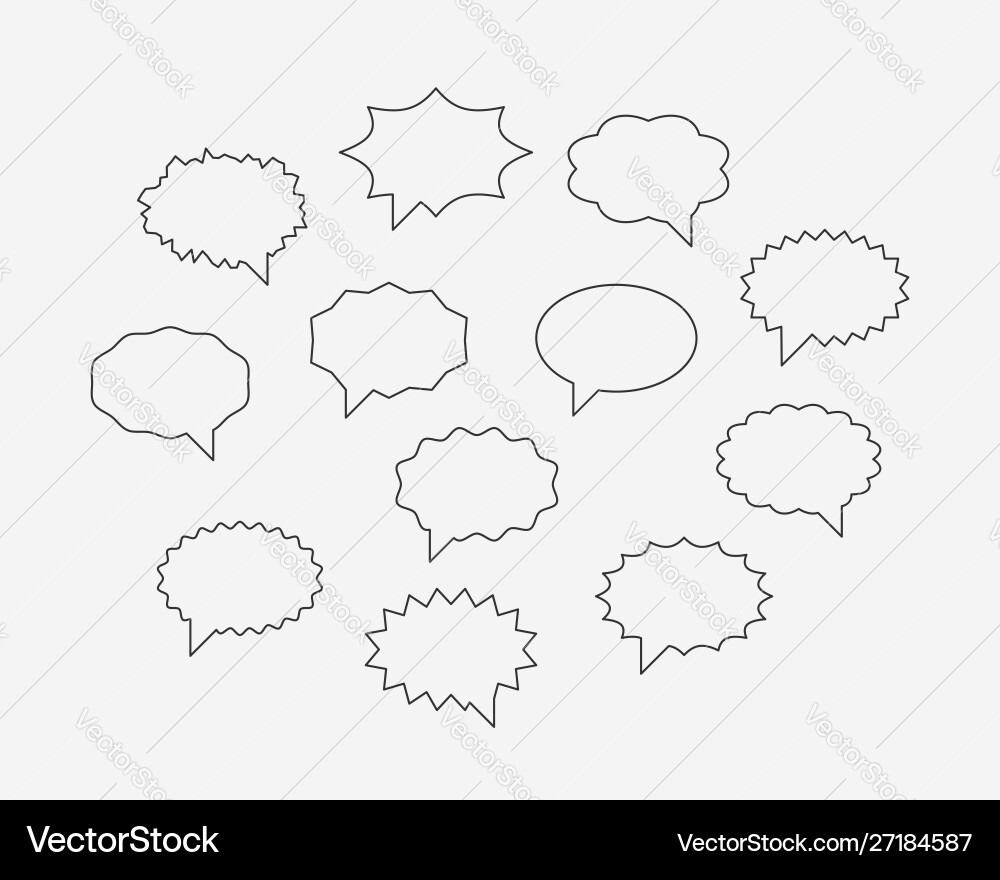 Set talk bubbles speech blank empty bubble icon vector image