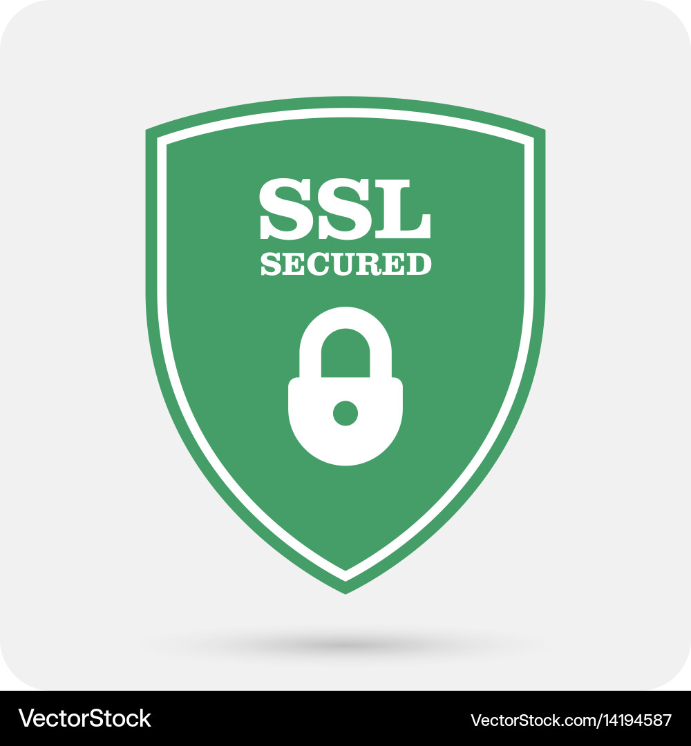 SSL Shield with Padlock - Security Icon vector image