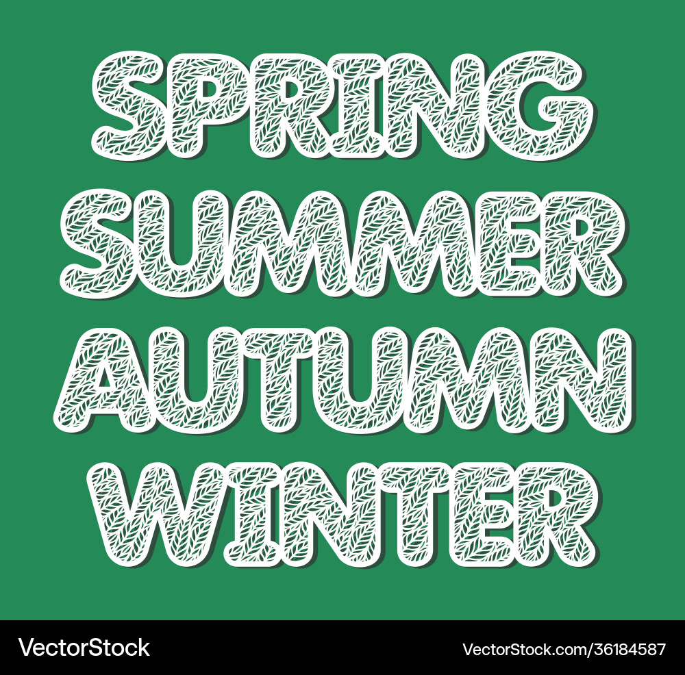 Worte Winter Frühling Sommer Herbst Worte Winter Frühling Sommer Herbst vektorbild