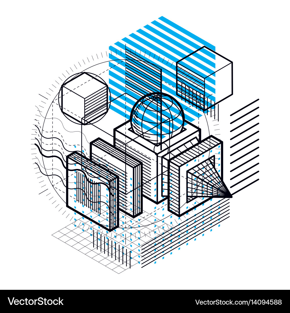 Abstract background with isometric lines vector image