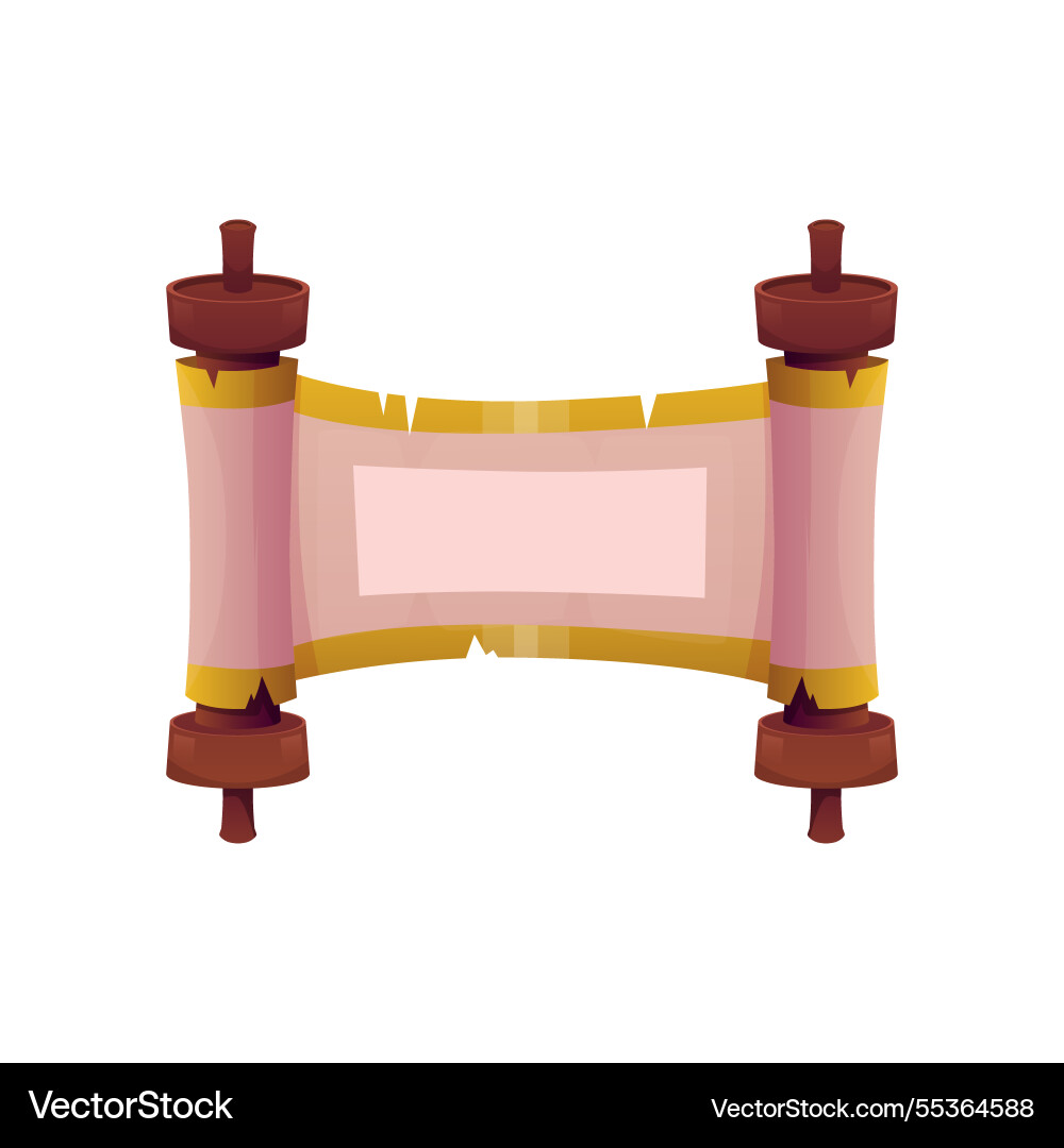Ancient parchment roll paper blank scroll Ancient parchment roll paper blank scroll vector image