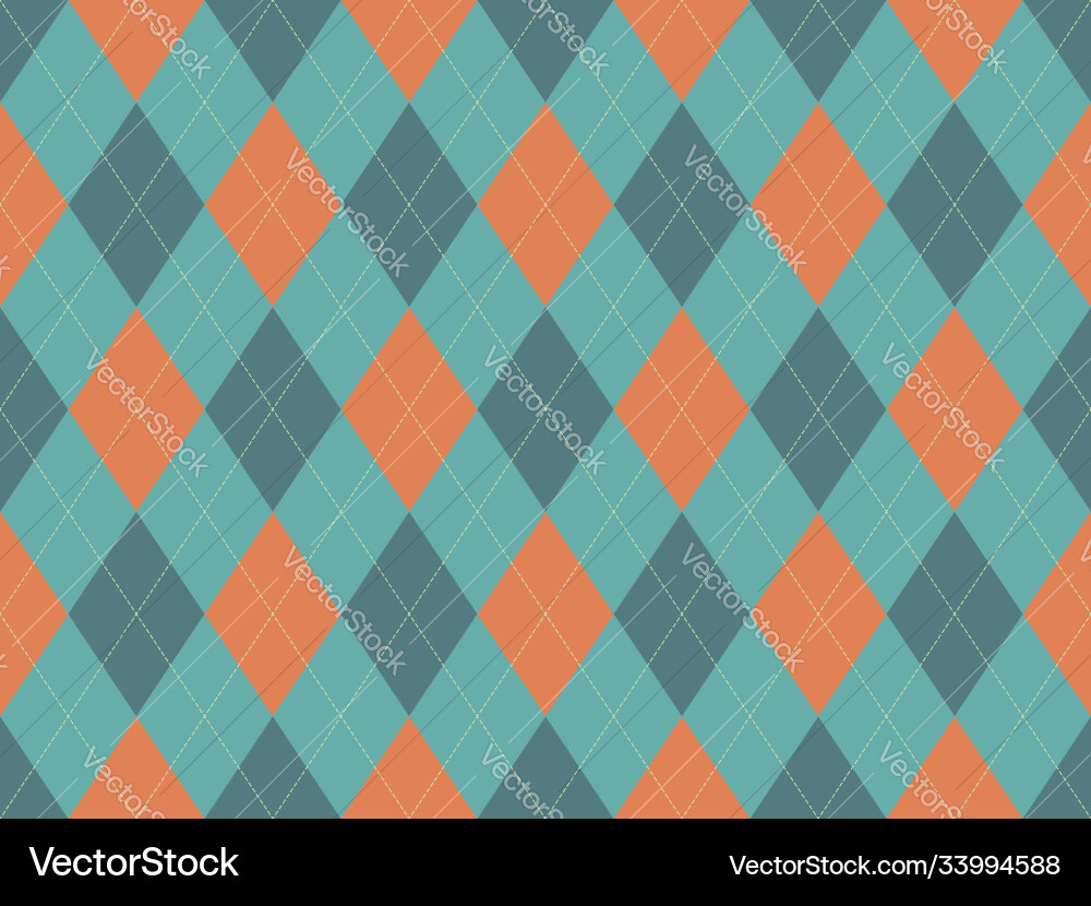 Argyle pattern seamless fabric texture background Vector Image