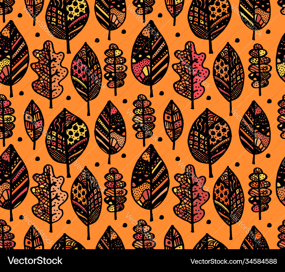 Autumn leaf seamless pattern for your design Vector Image