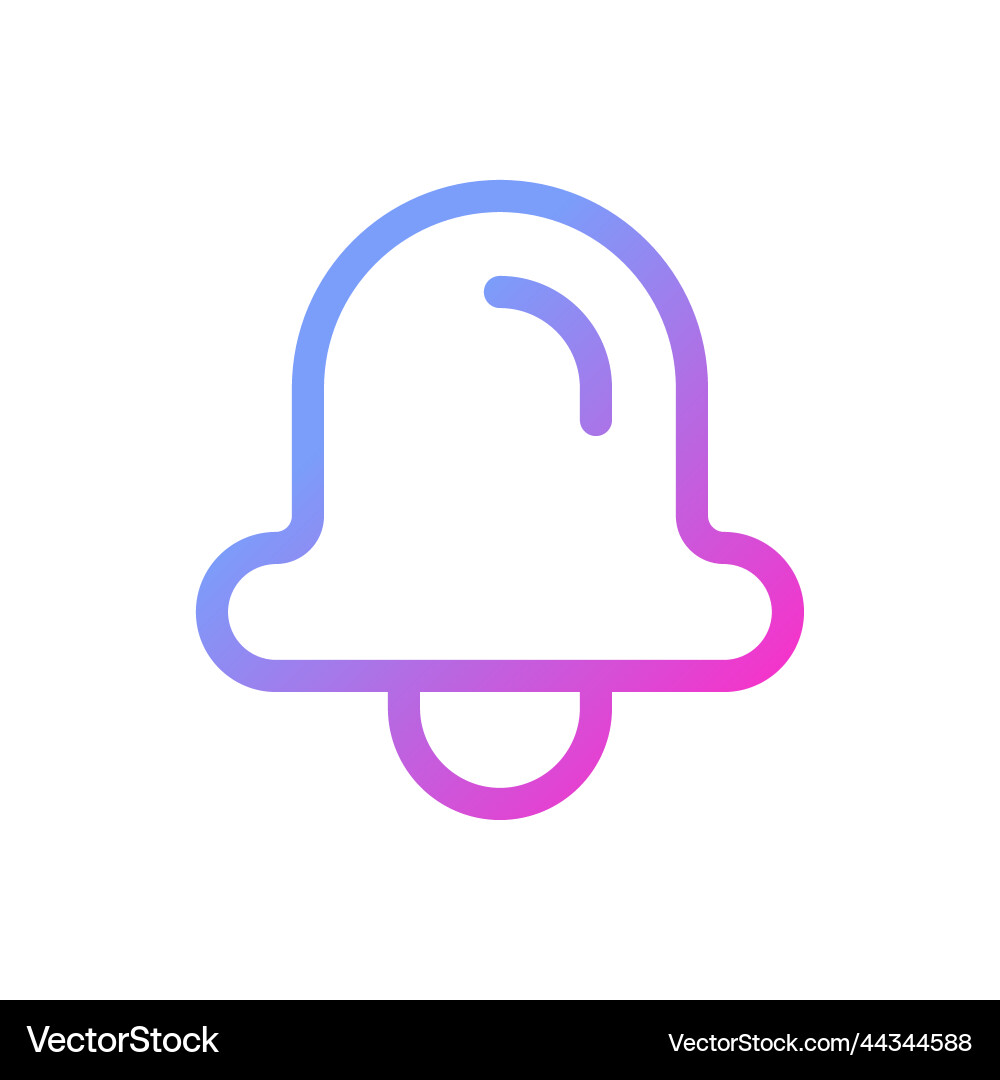 Bell pixel perfect gradient linear ui icon Vector Image
