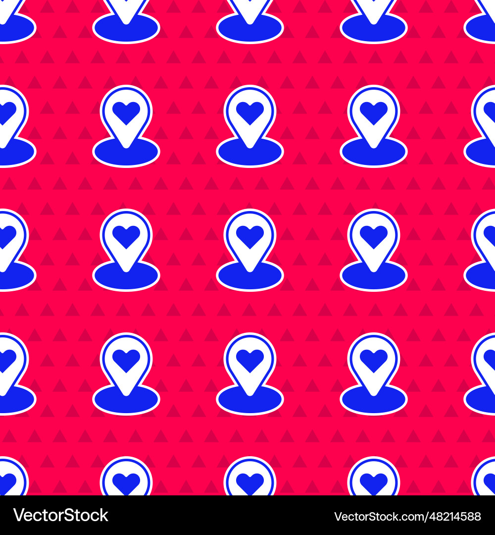 Blue map pointer with heart icon isolated Blue map pointer with heart icon isolated vector image
