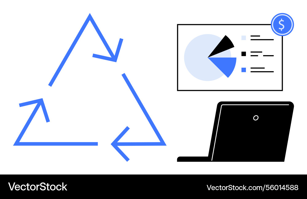 Circular process arrows data analytics chart Circular process arrows data analytics chart vector image