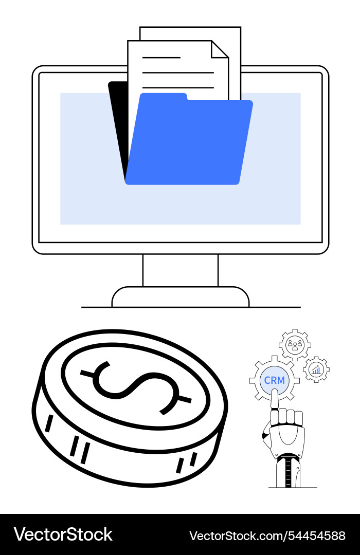 Digital document management system with crm Digital document management system with crm vector image