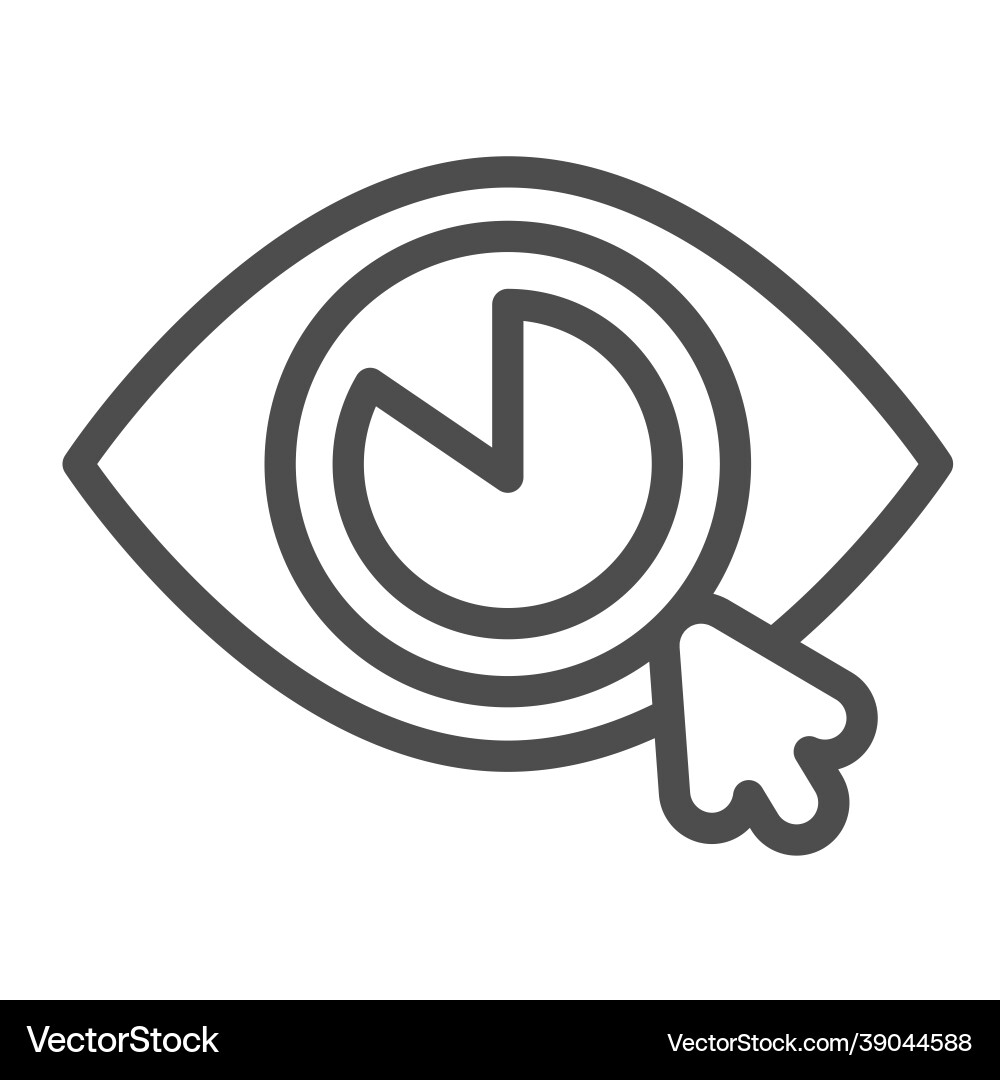 Eye and cursor pointer mouse line icon web design vector image