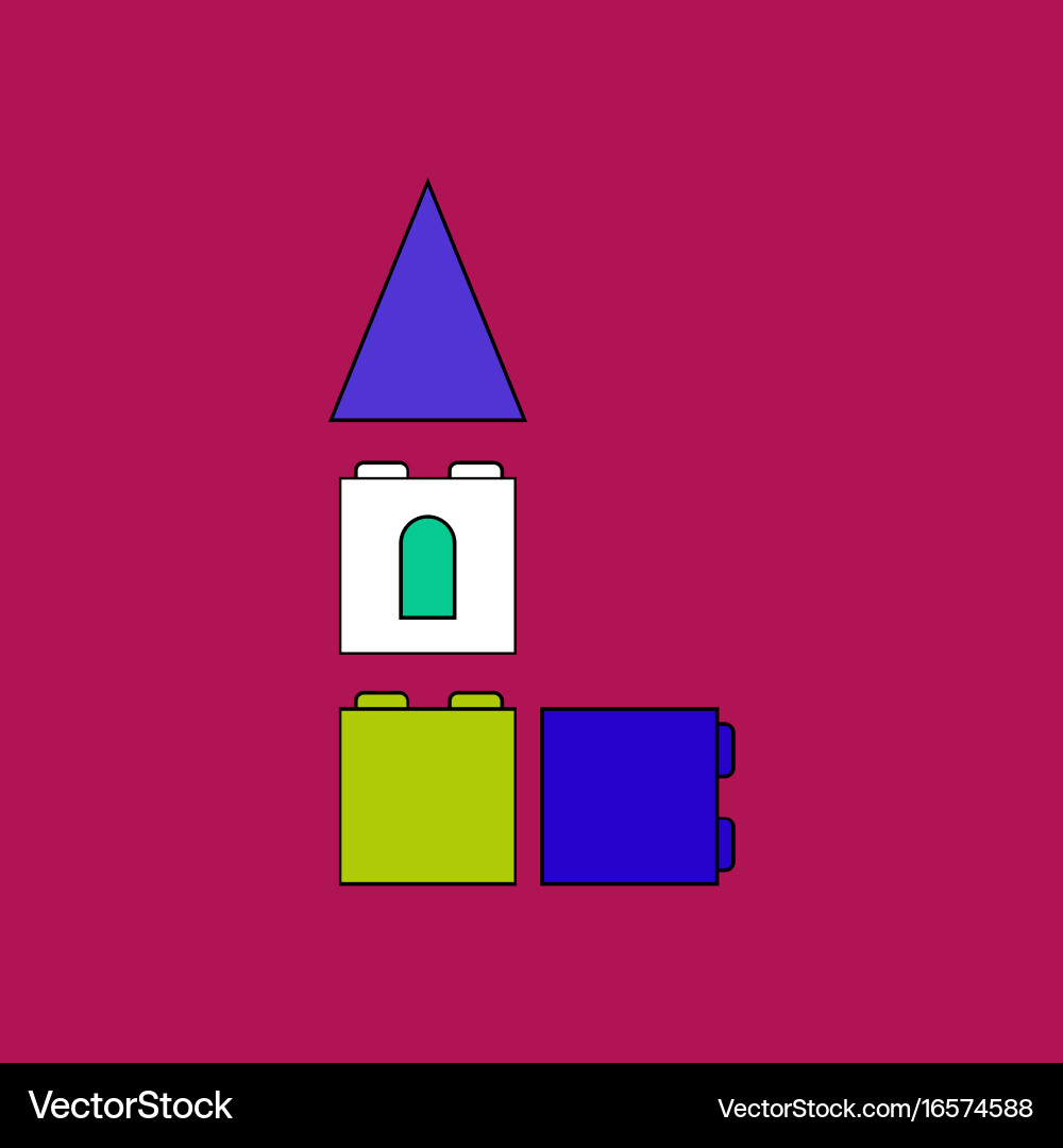 Flat icon design collection children constructor vector image