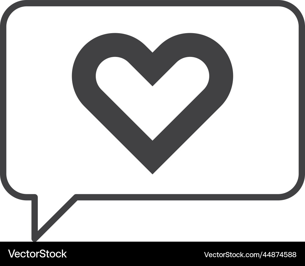 Heart on text box in minimal style Heart on text box in minimal style Vector Image