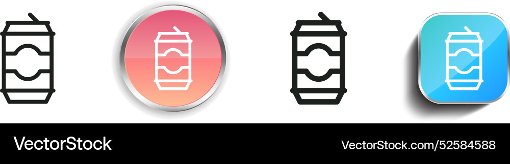 Kann Icon dünn linear regelmäßig und Knopf Stil Kann Icon dünn linear regelmäßig und Knopf Stil vektorbild