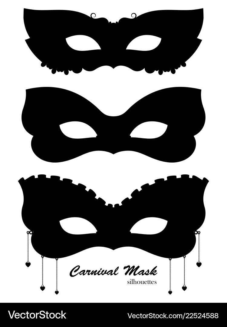 Karneval Maske schwarz silhouettes Karneval Maske schwarz silhouettes vektorbild