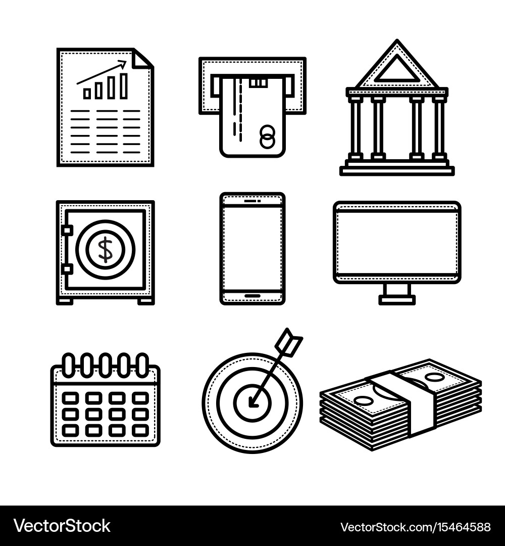 Money related objects design vector image