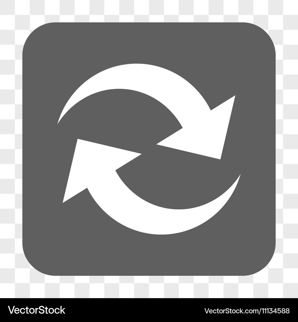 Refresh arrows rounded square button vector image