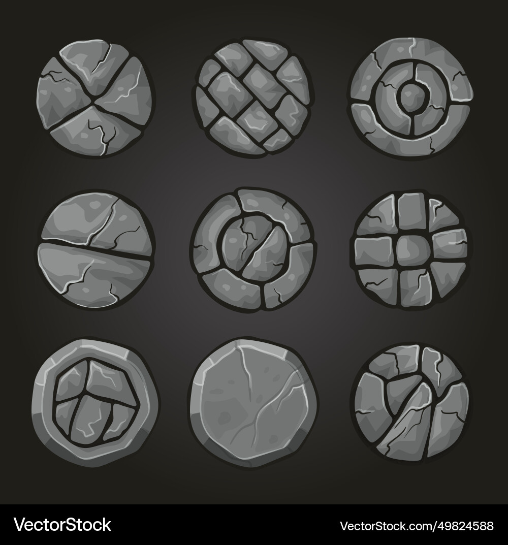 Round stones game ui templates forms Round stones game ui templates forms vector image