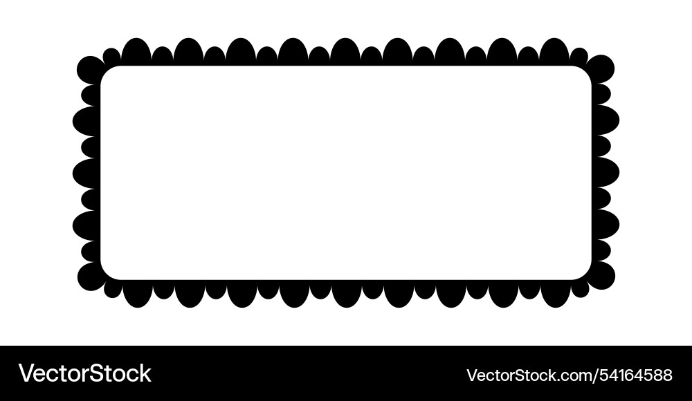 Scalloped edge square frame simple rectangle Scalloped edge square frame simple rectangle vector image