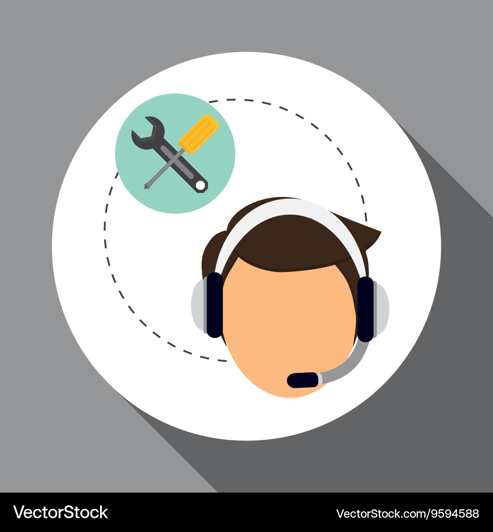Technical service call center icon support Vector Image