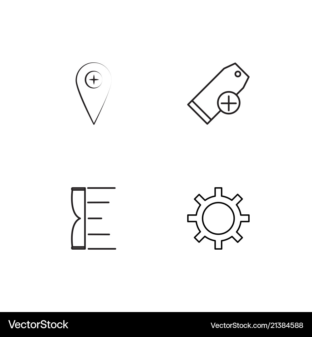 Time linear icons set simple outline vector image