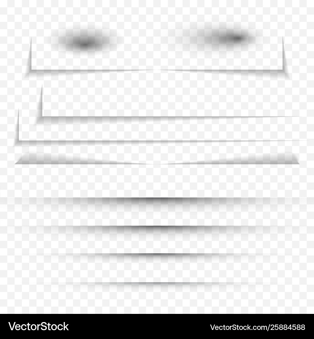 Transparent realistic paper shadow effect set web Transparent realistic paper shadow effect set web vector image