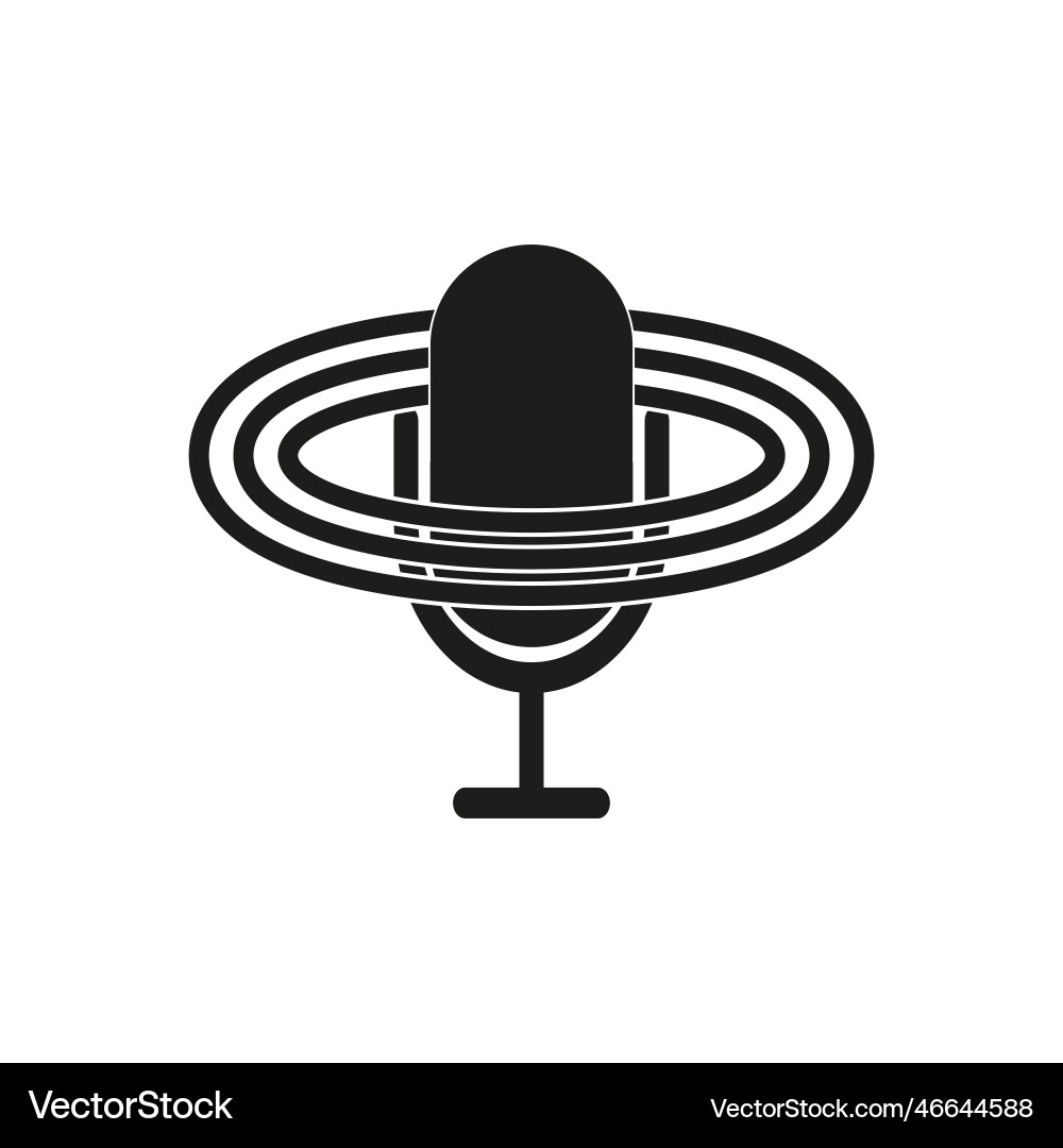 Trendy button with microphone icon design element vector image