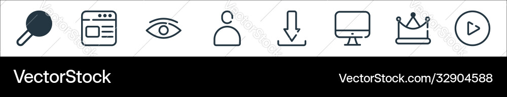 Ui master line icons linear set quality Ui master line icons linear set quality vector image