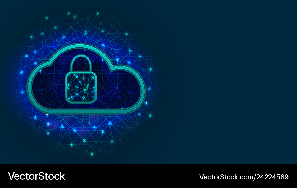 Cyber security concept cloud storage with data Vector Image