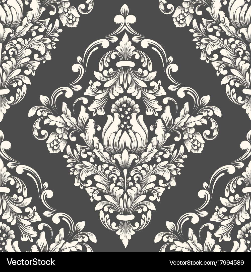 Damask seamless pattern element classical vector image