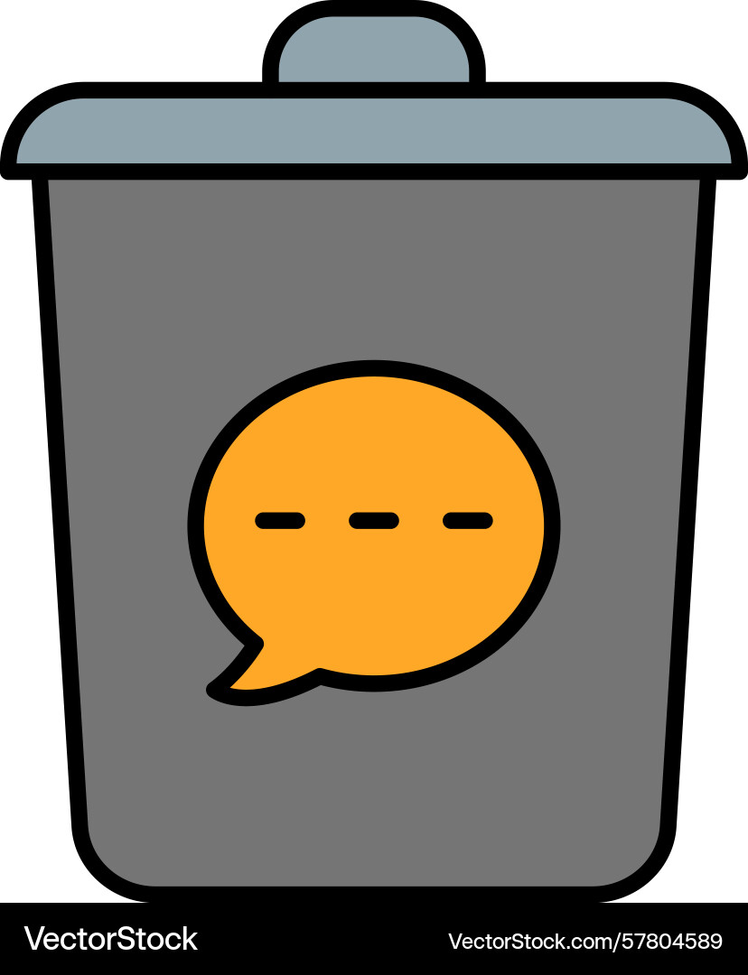 Delete message line filled icon Vector Image