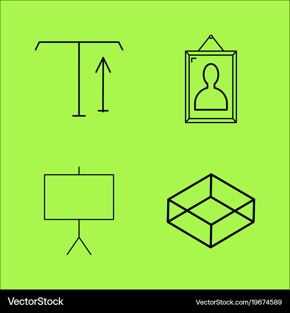 Design elements simple linear outline icon set Vector Image