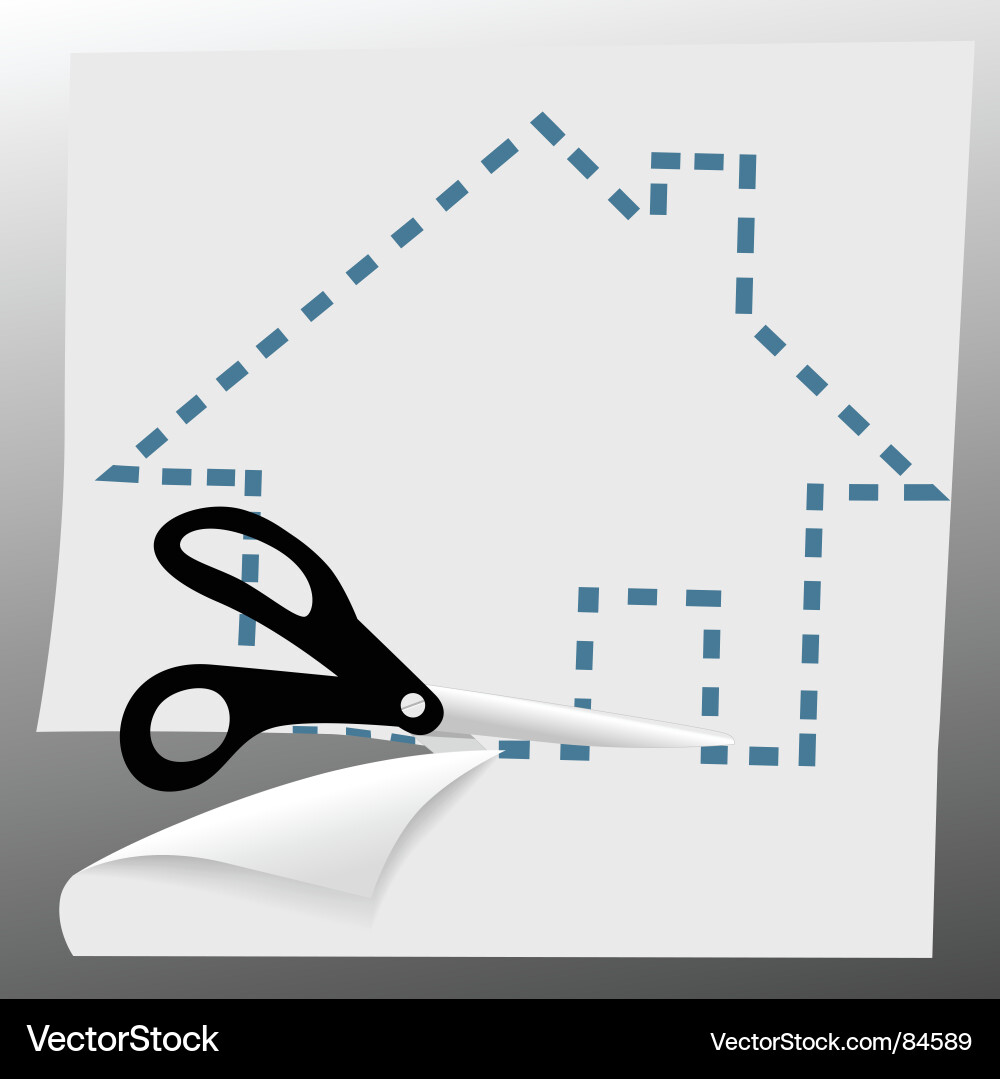 Dotted House Cutout Vector Image
