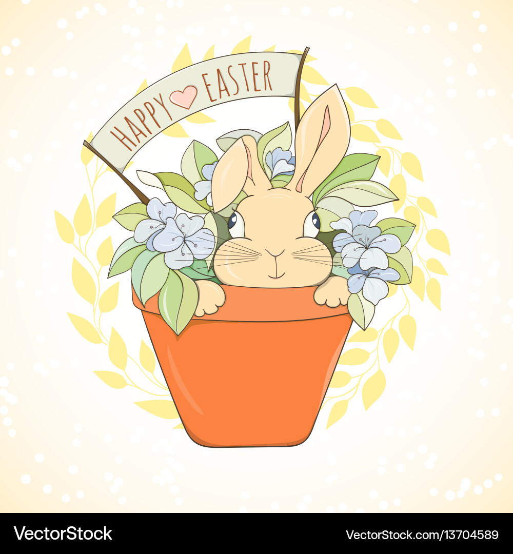 Easter Bunny Card Vector Image