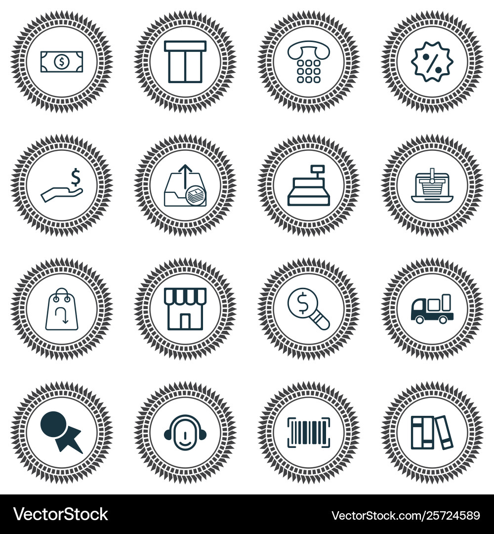 Ecommerce icons set with return item financial Ecommerce icons set with return item financial vector image