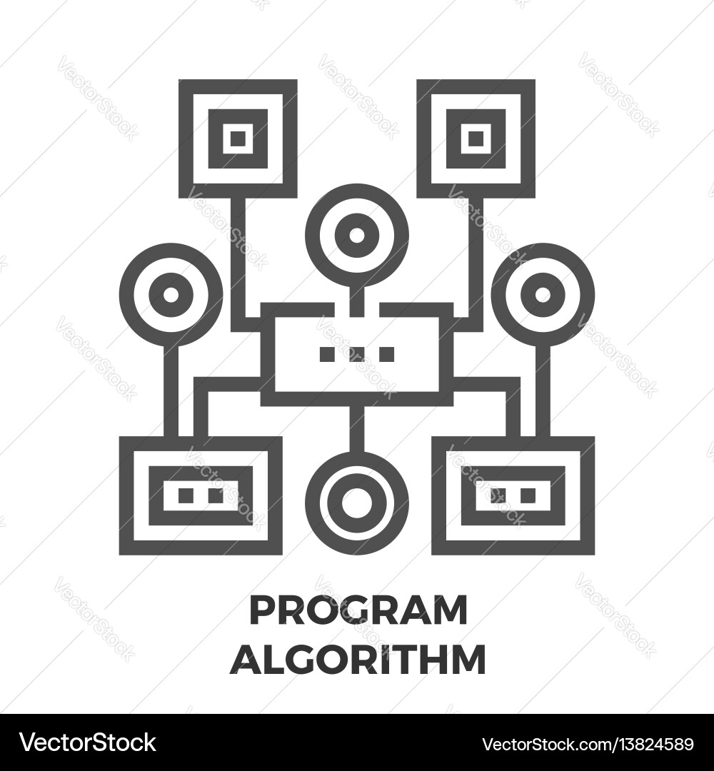 Programm algorithm line icon vektorbild