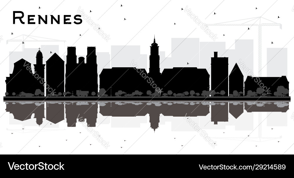 Rennes City Skyline Silhouette vector image