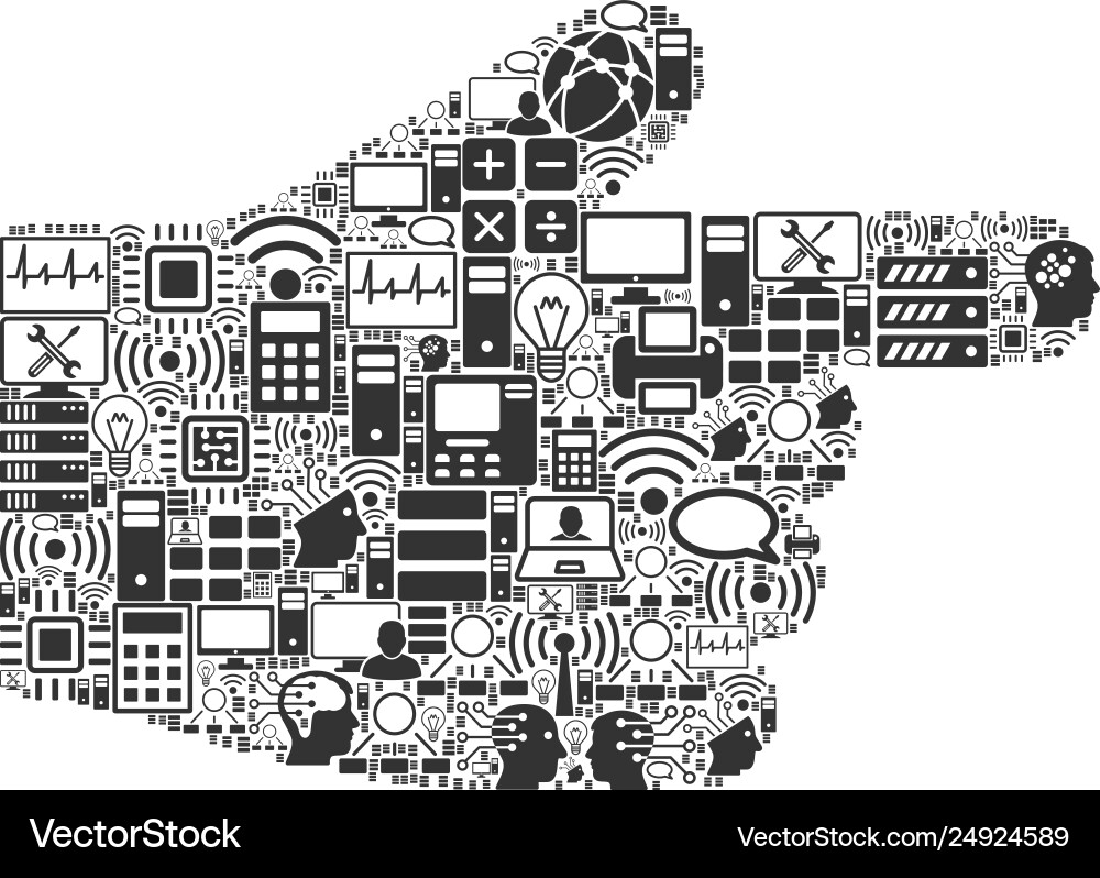 Right index finger composition icon for bigdata Right index finger composition icon for bigdata Vector Image