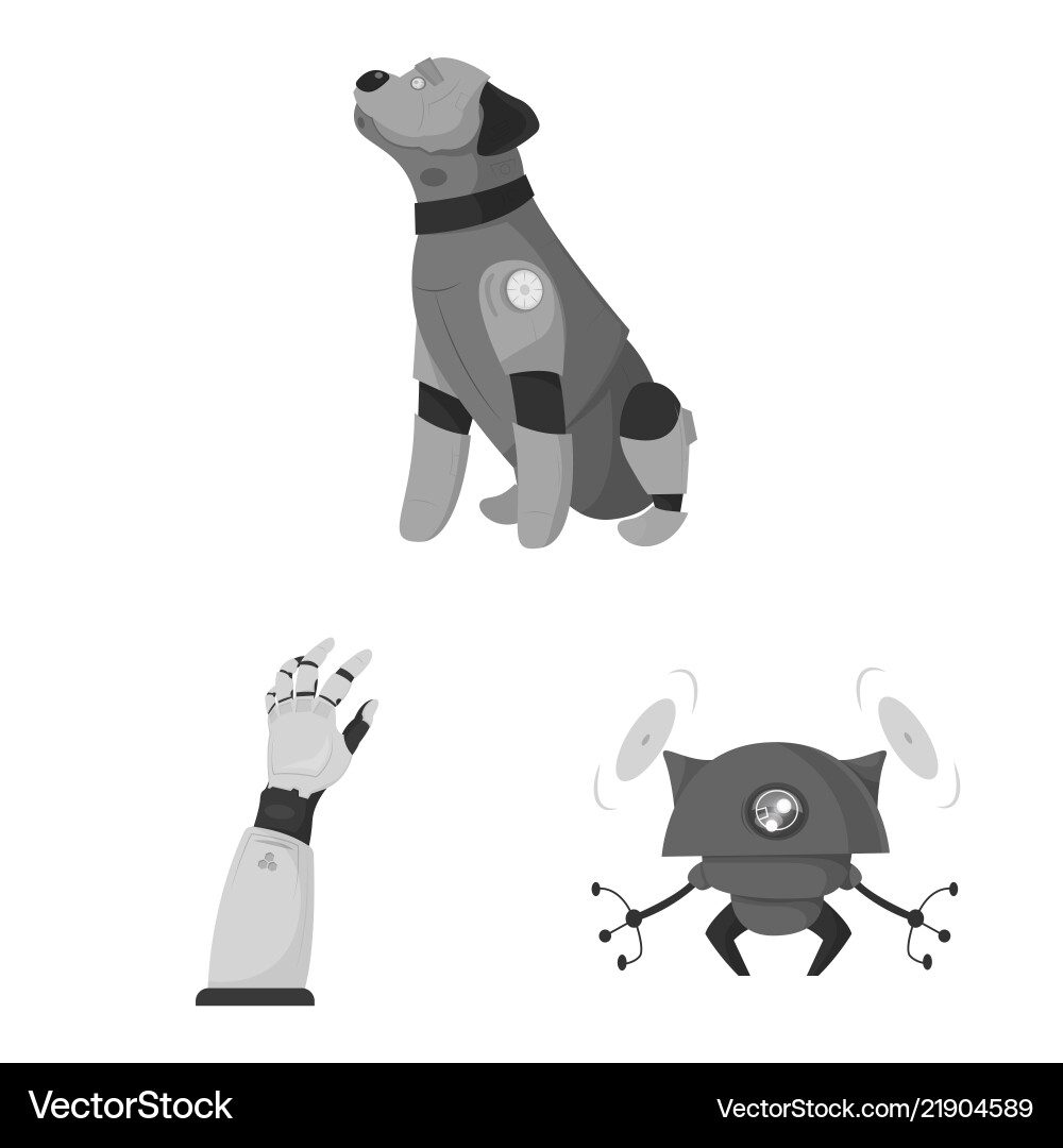 Robot and factory symbol Robot and factory symbol vector image
