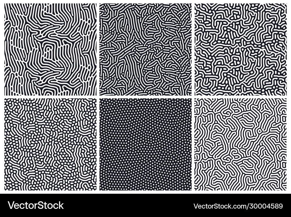 Set organic seamless patterns with rounded Set organic seamless patterns with rounded vector image