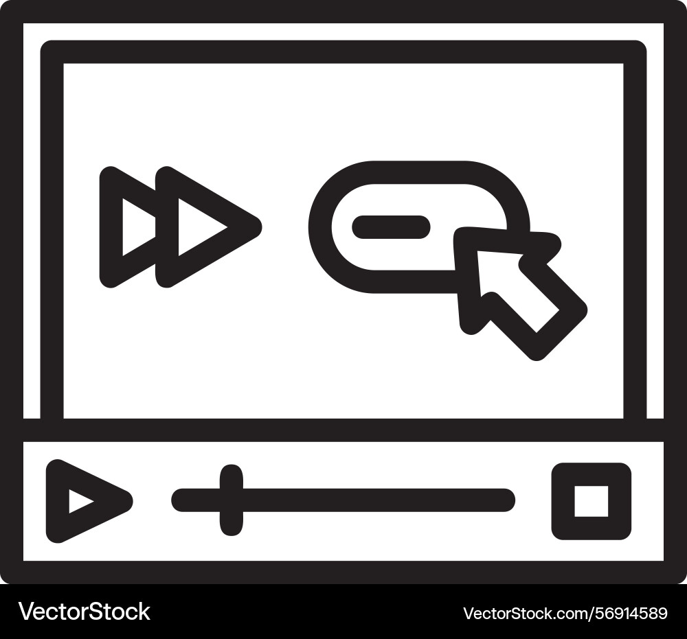 Skip forward linear style icon design vector image
