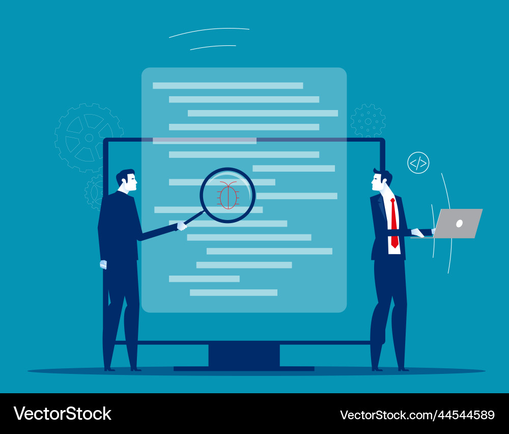Software testing bug fixing abstract metaphor Software testing bug fixing abstract metaphor vector image