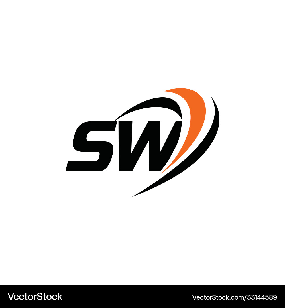 Sw monogram logo Royalty Free Vector Image - VectorStock