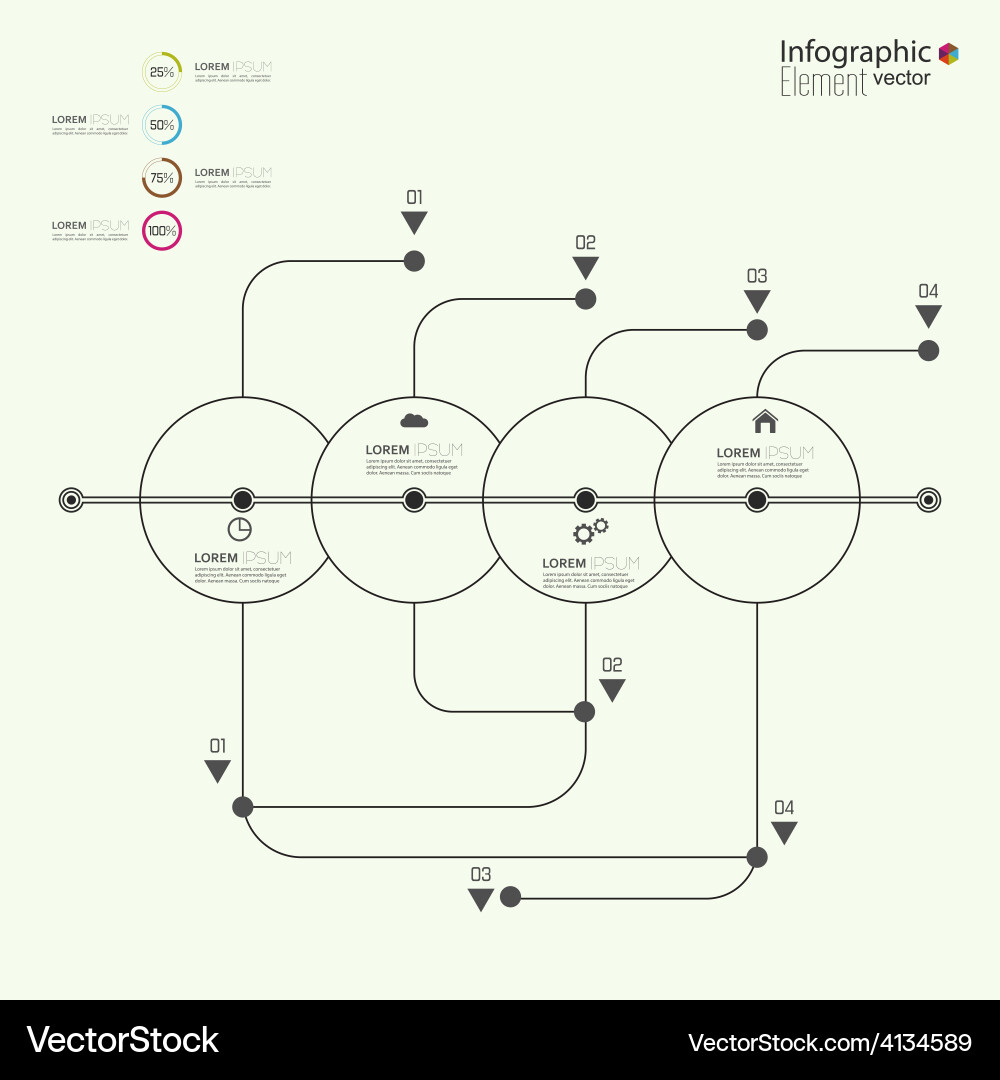 Timeline Chart with Pointers vector image