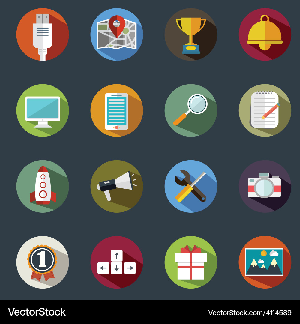 Web design and technology icons vector image